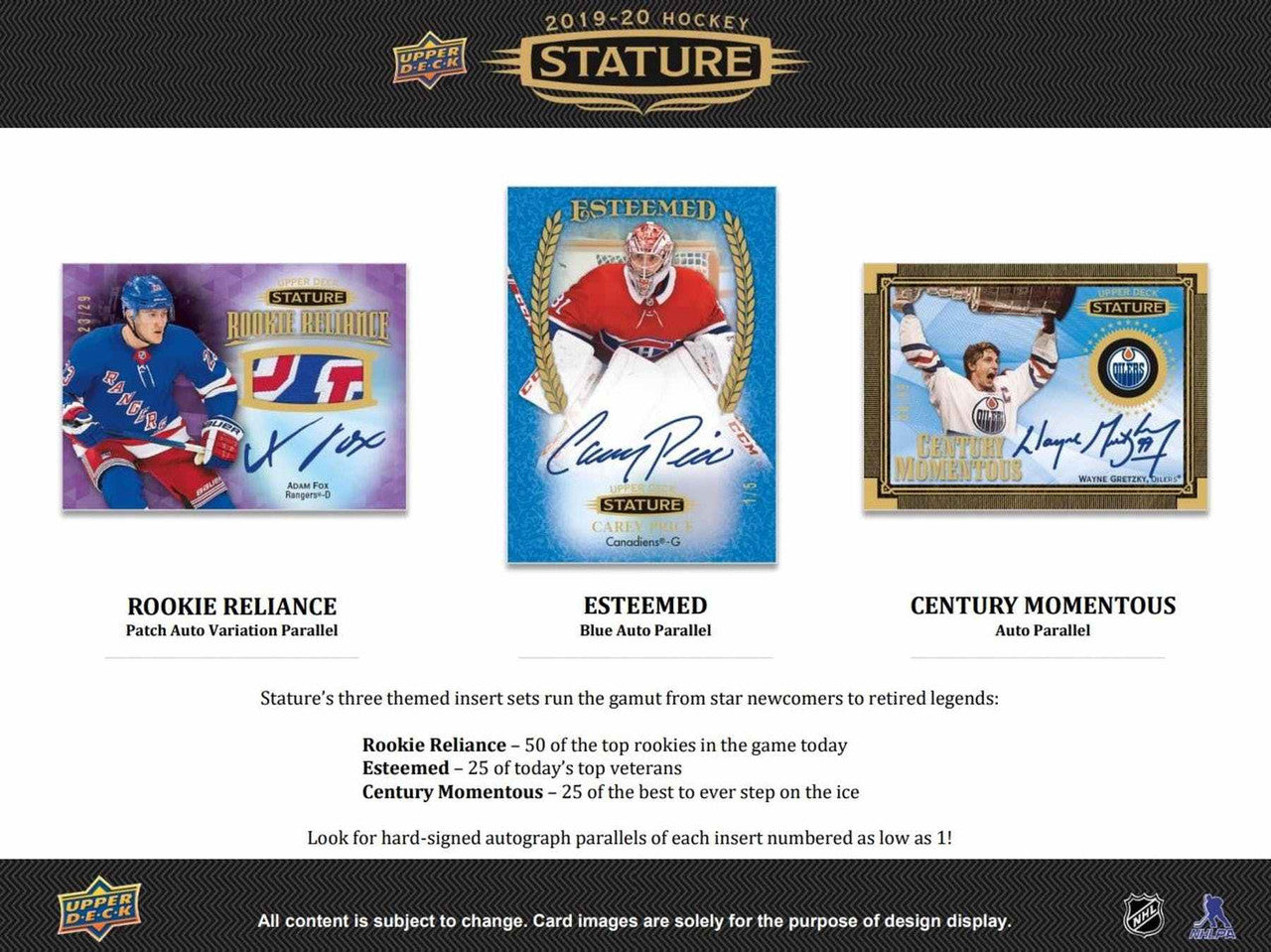 2019/20 Upper Deck Stature Hockey Hobby Box