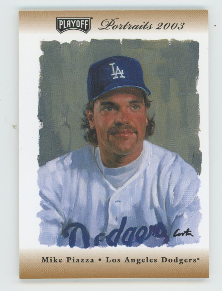 2003 Playoff Portraits Mike Piazza Bronze Patch /50 #144