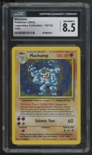 2002 Pokemon Machamp Legendary Collection Holo #15 CGC 8.5