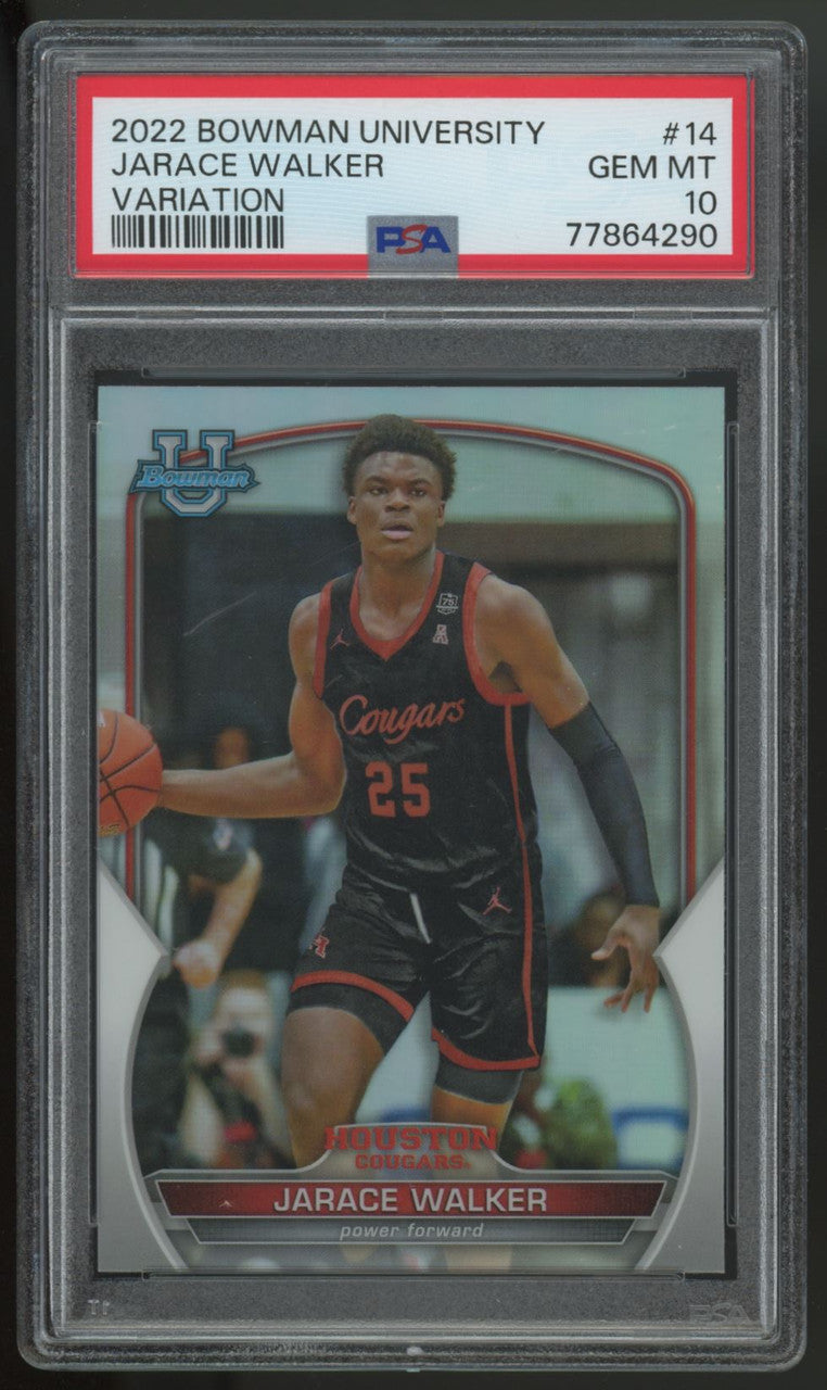 2022-23 Bowman University Chrome Jarace Walker Variation Refractor #14 PSA 10