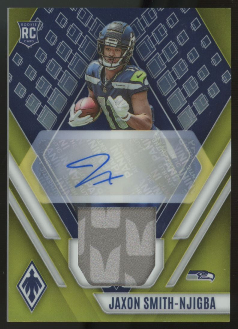 2023 Panini Phoenix Jaxon Smith-Njigba RC Yellow Prime Patch Auto RPA /75