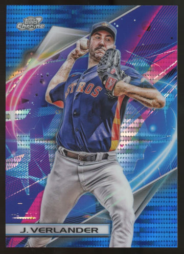 2022 Topps Chrome Cosmic Justin Verlander Blue Moon Refractor /99 #64