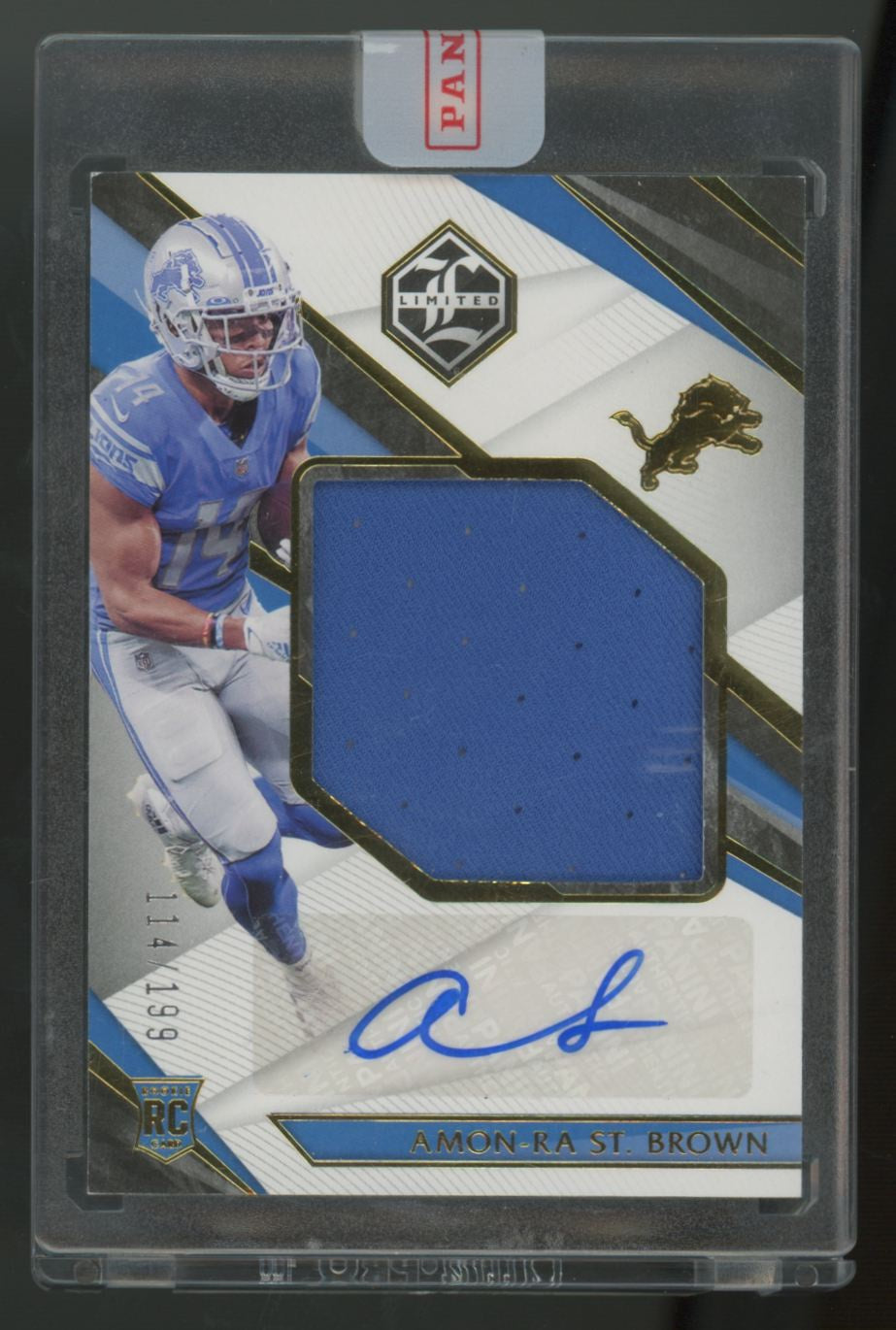 2021 Panini Limited Amon-Ra St. Brown RC Patch Auto RPA /199 #170