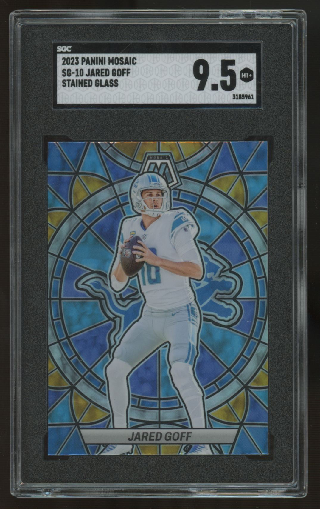 2023 Panini Mosaic Jared Goff Stained Glass Prizm SSP #SG-10 SGC 9.5