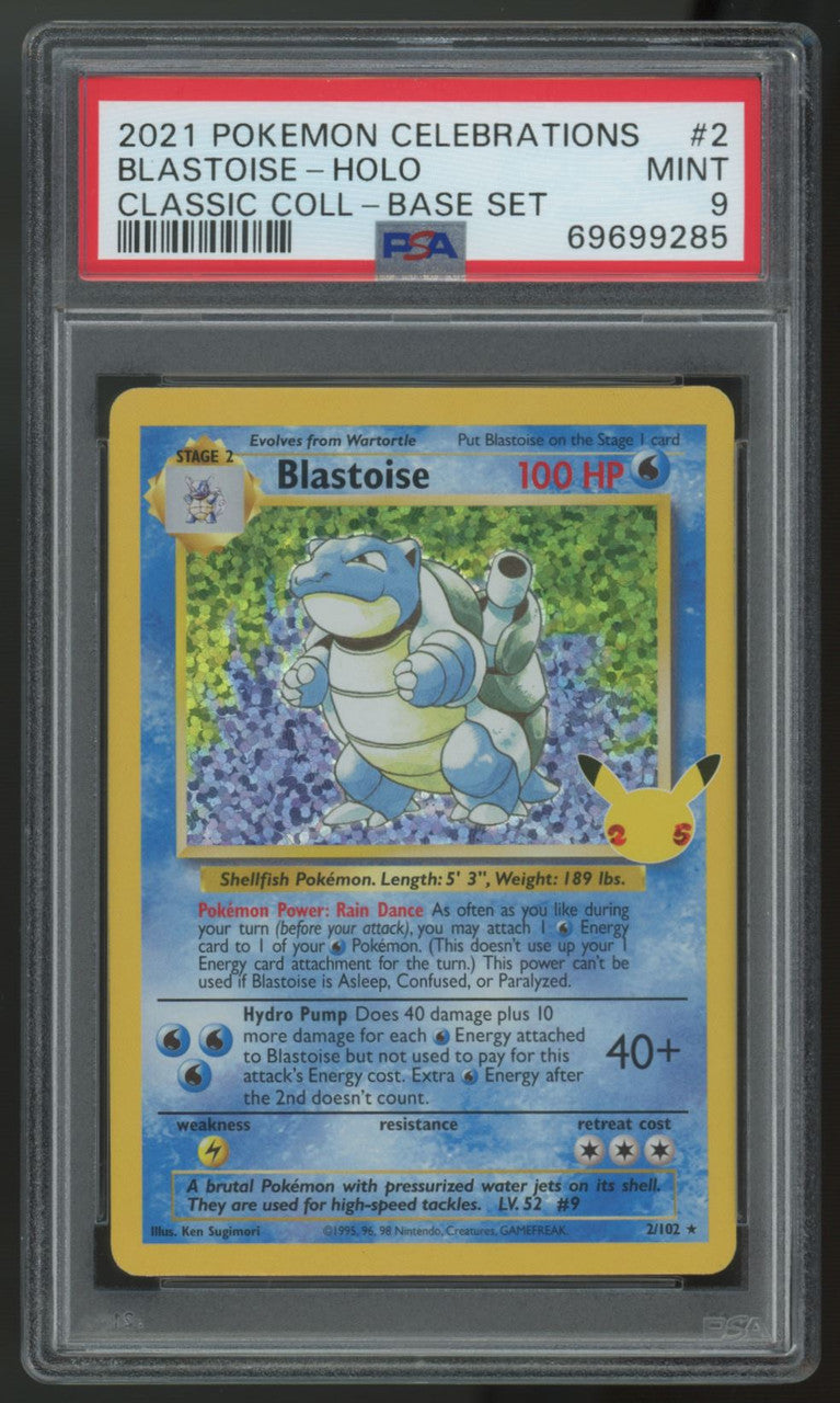 2021 Pokemon Blastoise Celebrations Classic Collection #2 PSA 9
