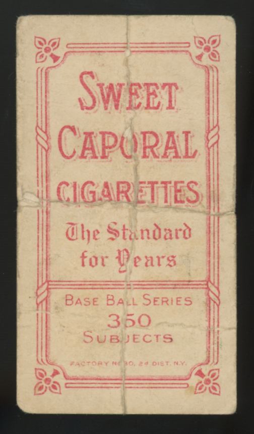 1909-11 T206 Addie Joss Sweet Caporal Back Poor
