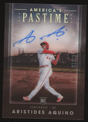 2020 America's Pastime Aristides Aquino Rookie Autograph Card /10