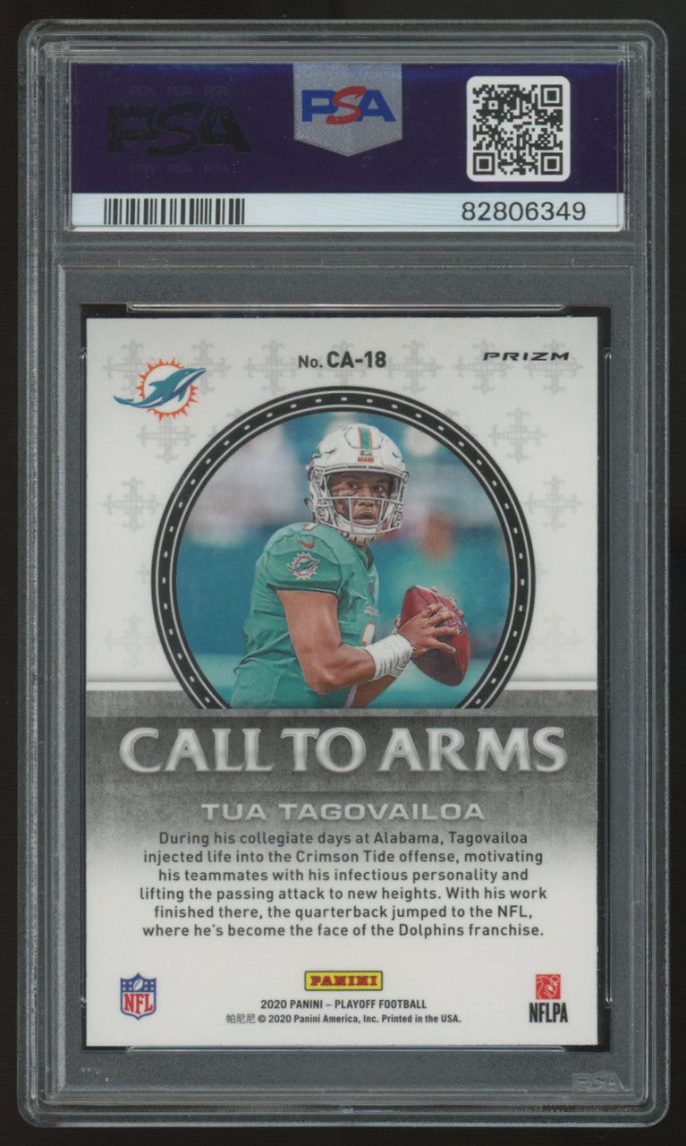 2020 Panini Playoff Tua Tagovailoa RC Blue Call To Arms #CA-18 PSA 10