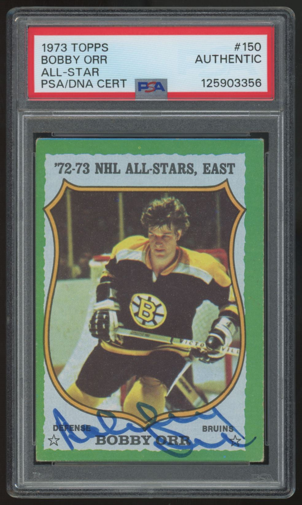 1973-74 Topps Bobb Orr All-Star Auto #150 PSA Authentic