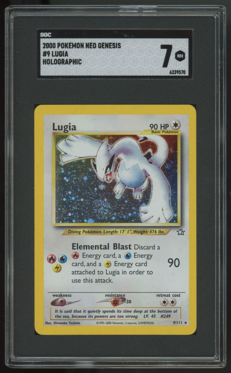 Pokemon Lugia Neo Genesis Unlimited Holo #9 SGC 7