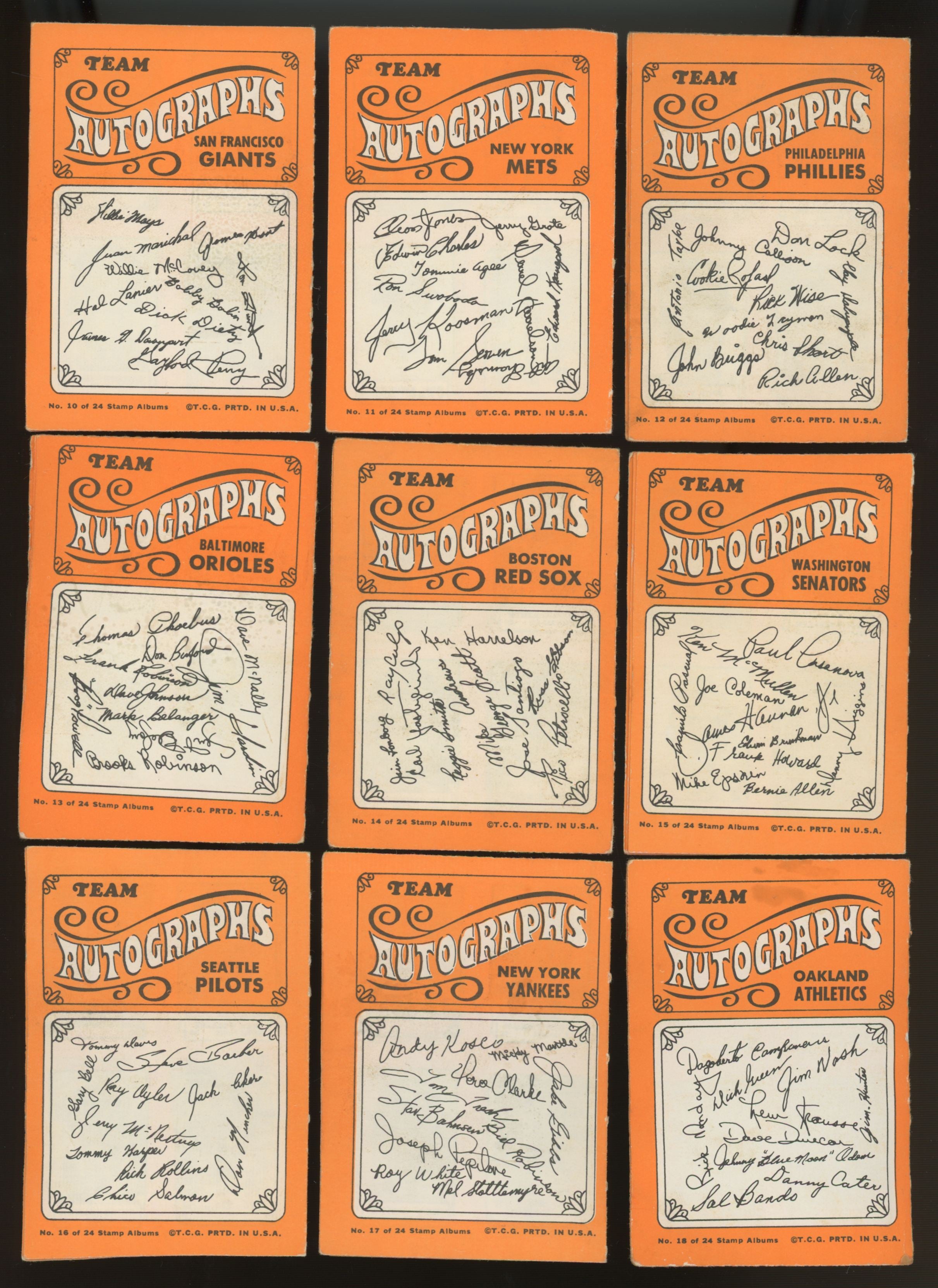 1969 Topps Baseball Stamp Album Complete Set w/ Wrapper (24) w/ Stamps VG/EX