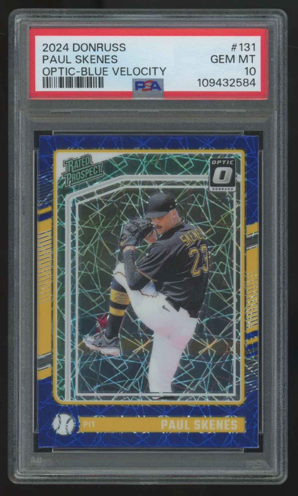 2024 Panini Donruss Optic Paul Skenes Rated Prospect Blue Velocity #131 PSA 10