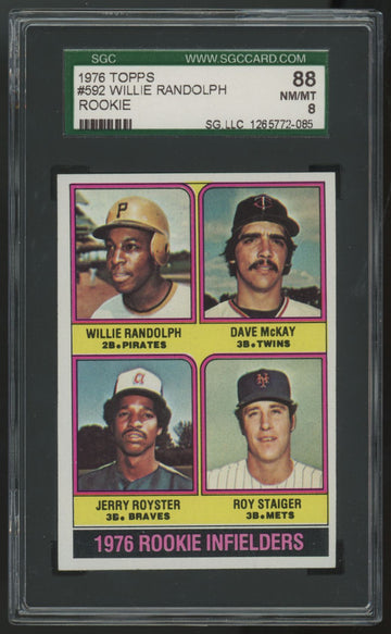 1976 Topps Willie Randolph RC Rookie Infielders #592 SGC 8