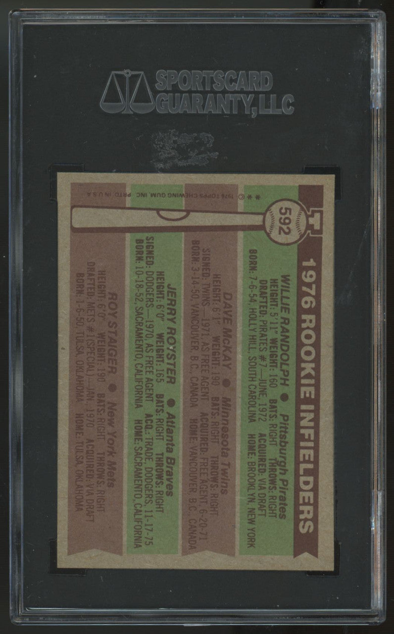 1976 Topps Willie Randolph RC Rookie Infielders #592 SGC 8