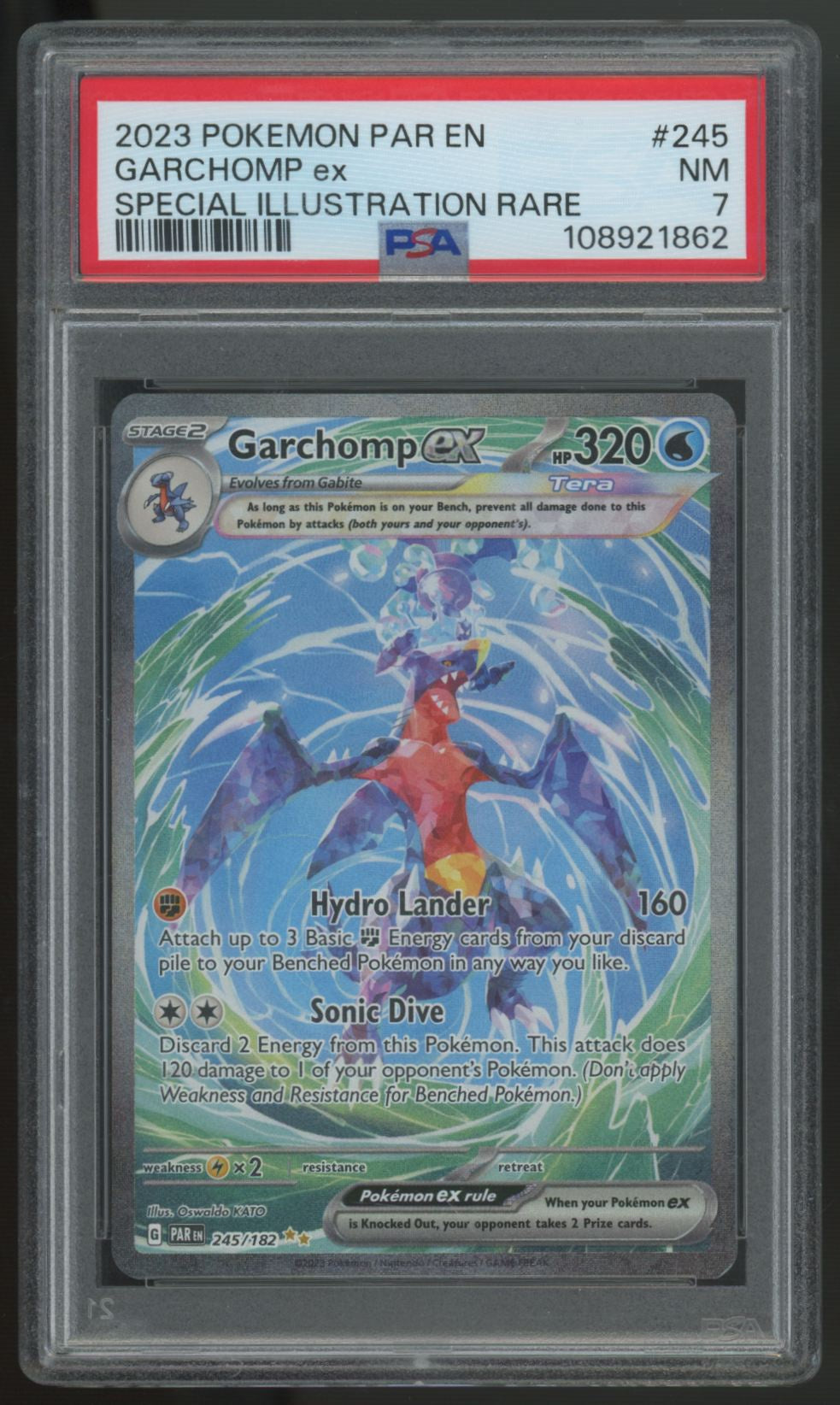 2023 Pokemon Garchomp ex Paradox Rift SAR #245 PSA 7