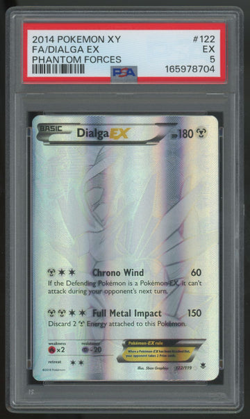 2014 Pokemon Dialga EX Phantom Forces Full Art #122 PSA 5