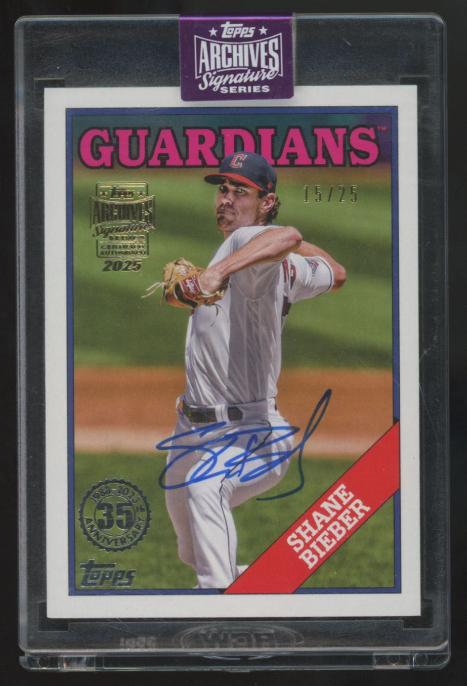 2025 Topps Archives Signature Series Shane Bieber Auto /25 #T88-48