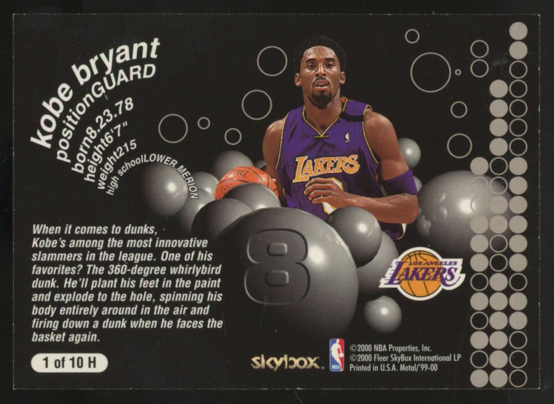 1999-00 Skybox Metal Kobe Bryant Heavy Metal #1H