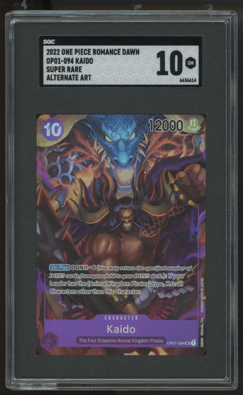 2022 One Piece Kaido Romance Dawn Alternate Art #OP01-094 CGC 10