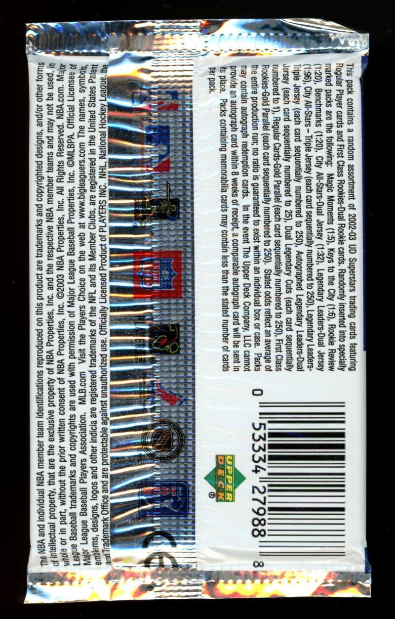 2002-03 Upper Deck Superstars Multi-Sport Set Sealed Retail Pack