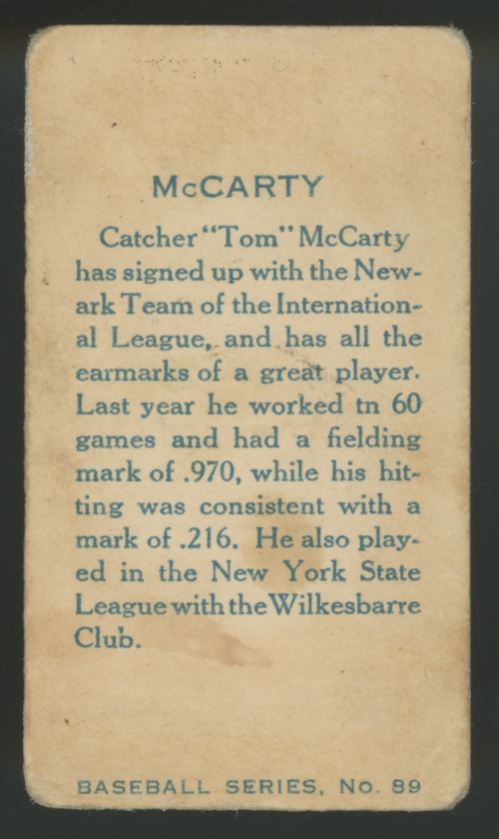 1912 C46 Imperial Tom McCarty #89 F/G