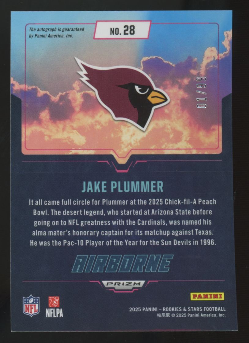 2025 Panini Rookies & Stars Jake Plummer Airbourne Auto /99 #28