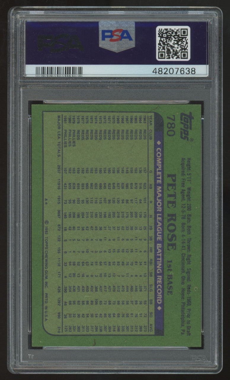 1982 Topps Pete Rose #780 PSA 9