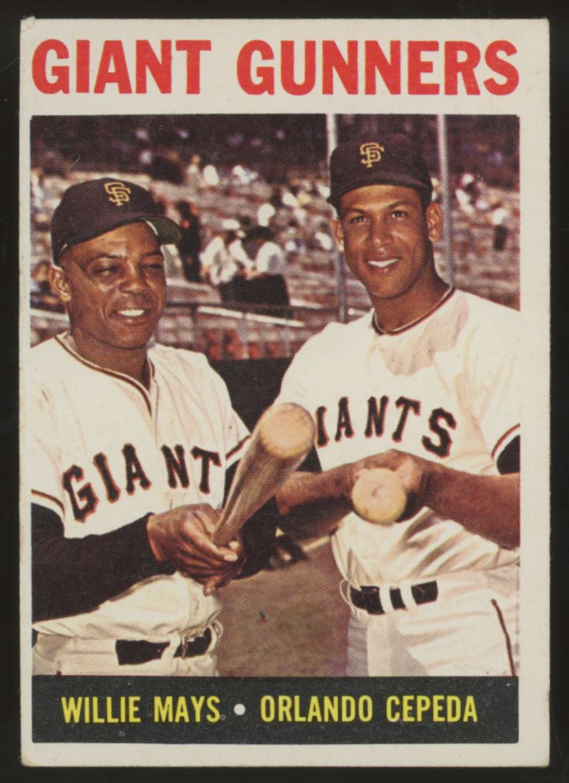 1964 Topps Willie Mays/Orlando Cepeda Giant Gunners #306 VG/EX