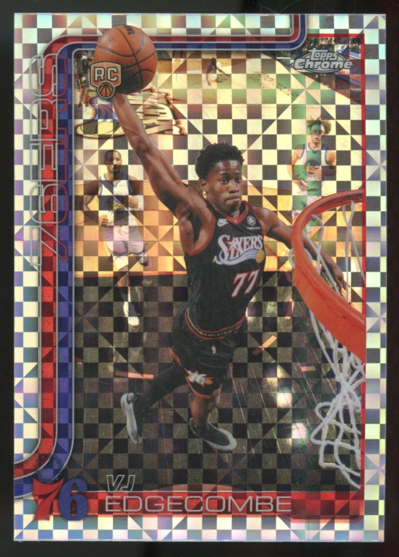 2025-26 Topps Chrome Update VJ Edgecombe RC X-Fractor #153
