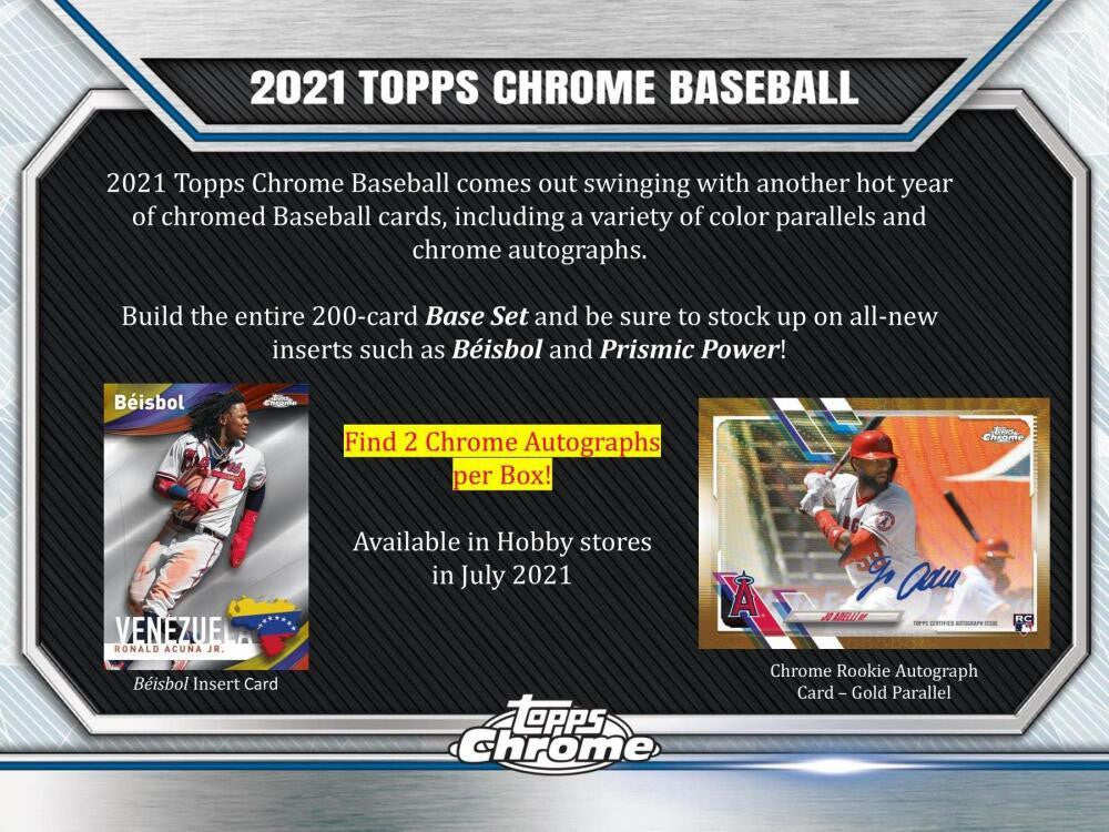 2021 Topps Chrome Baseball Hobby Box
