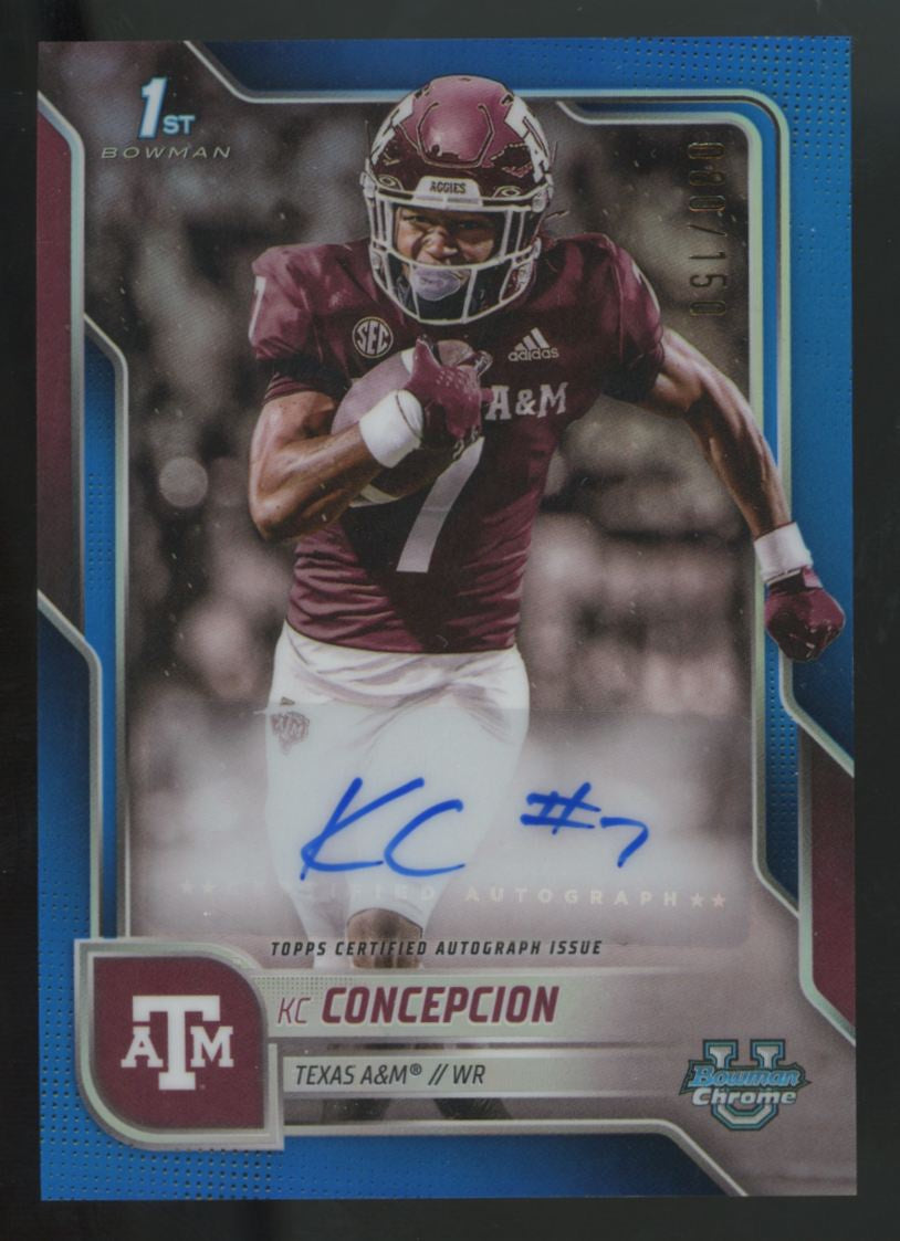 2025 Bowman Chrome U KC Concepcion 1st Prospect Variation Blue Auto /150