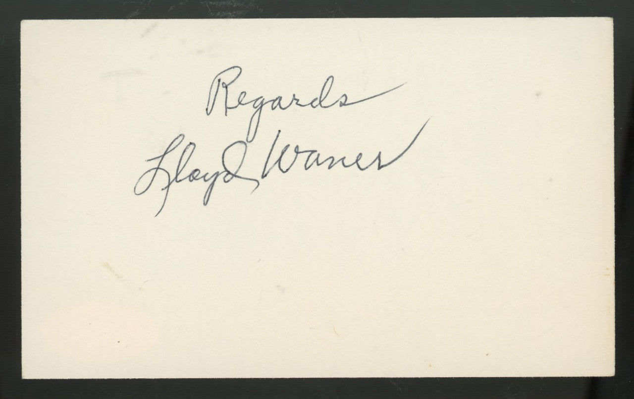 Lloyd Waner Signed Autographed Index Card JSA