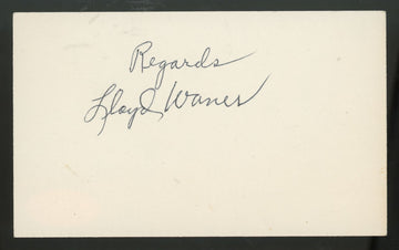 Lloyd Waner Signed Autographed Index Card JSA