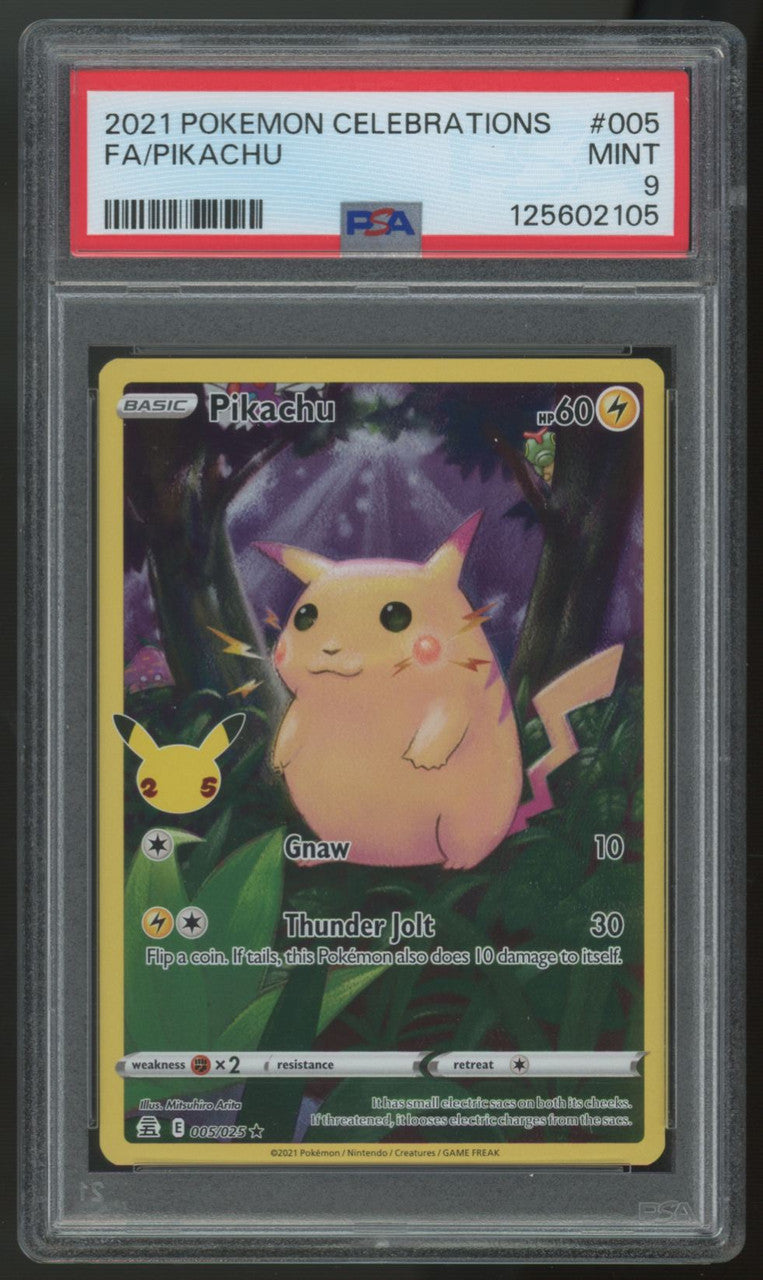 2021 Pokemon Pikachu Celebrations Full Art #005 PSA 9 (K)