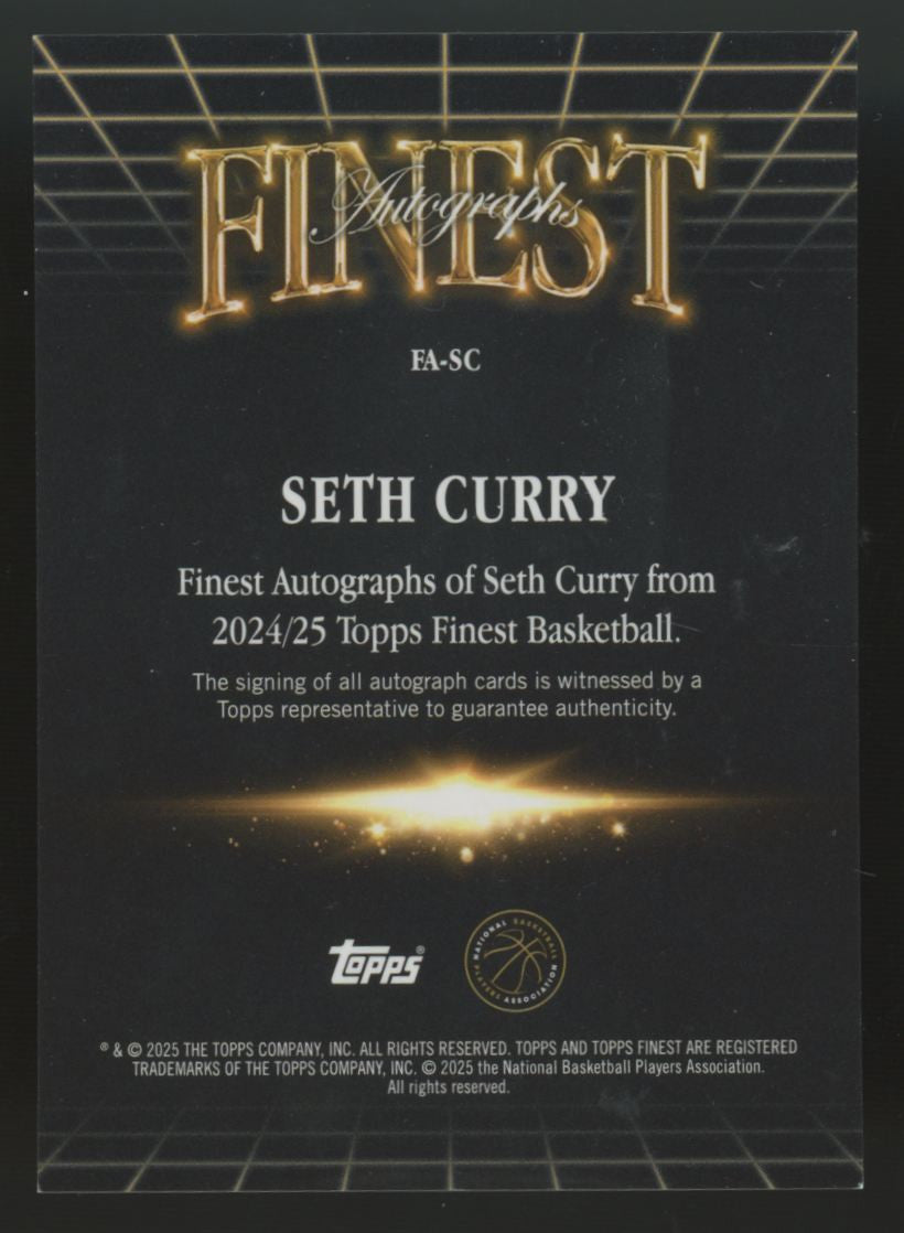 2024-25 Topps Finest Seth Curry Red, Black Vapor Geometric Auto /10 #FA-SC