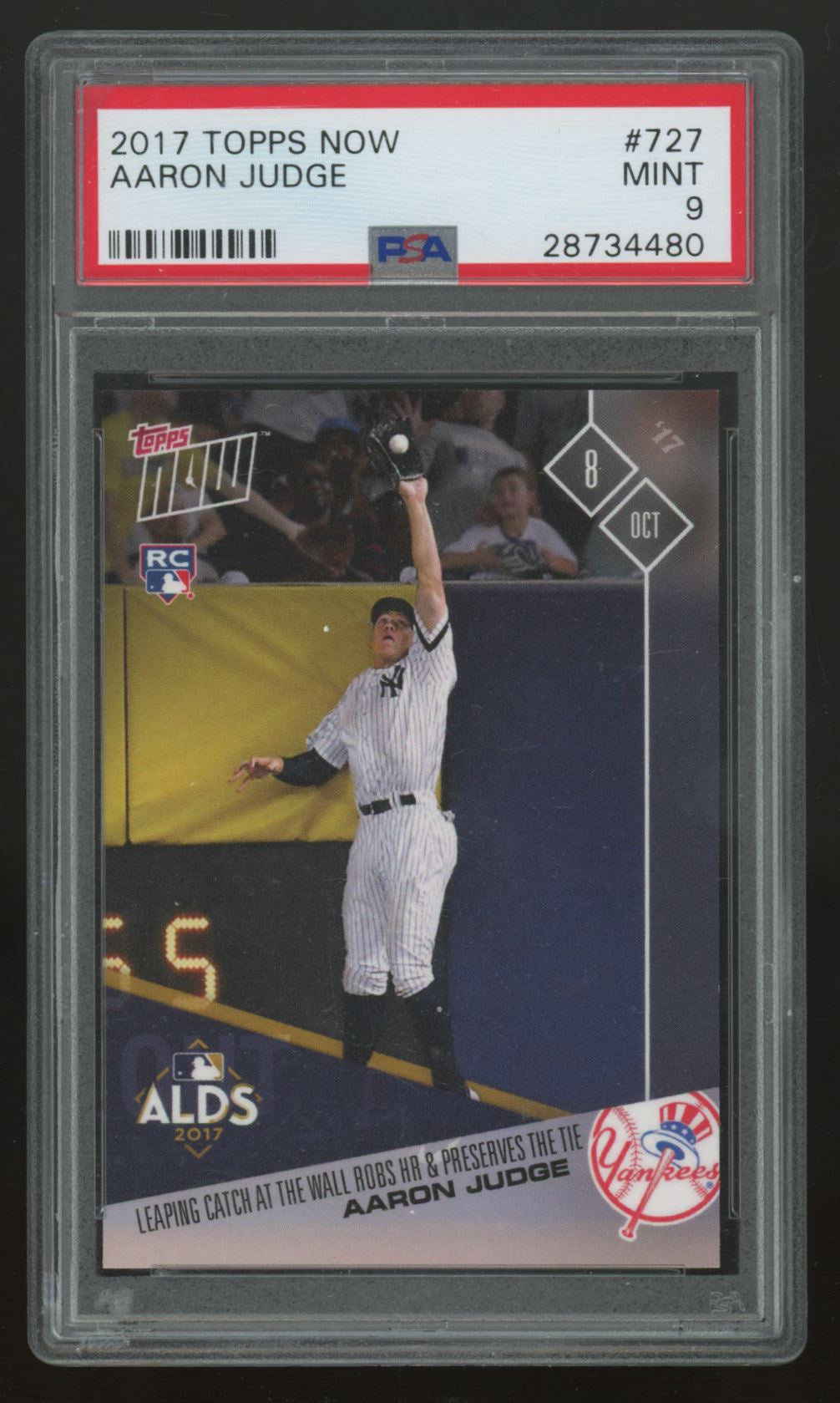 2017 Topps Now Aaron Judge RC #727 PSA 9