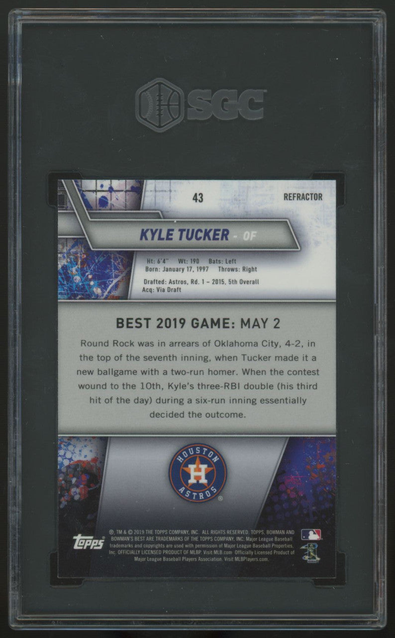 2019 Bowman's Best Kyle Tucker RC Refractor #43 SGC 10