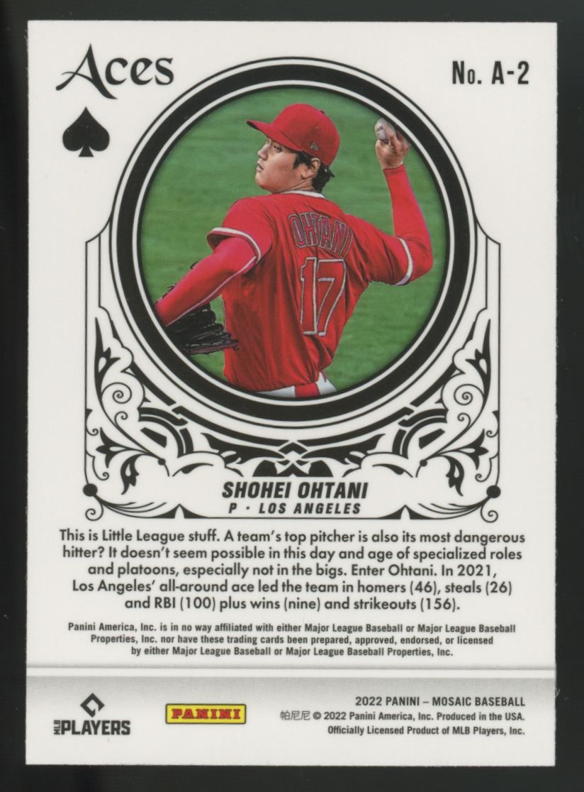2022 Panini Mosaic Shohei Ohtani Aces #A-2 "A"