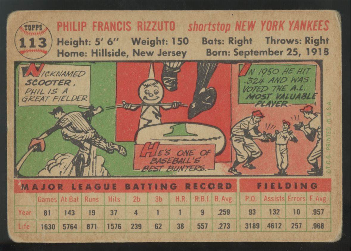 1956 Topps Phil Rizzuto #113 Poor "A"