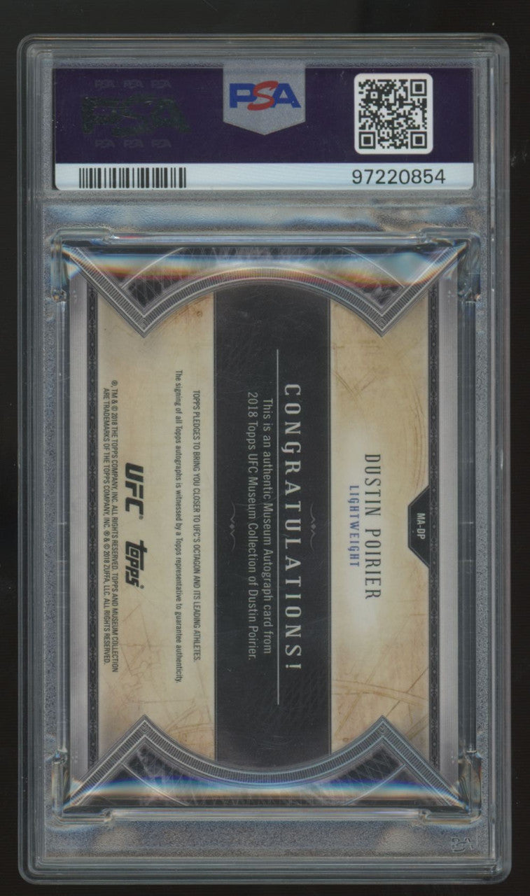 2018 Topps UFC Museum Collection Dustin Poirier Gold Auto /25 #MA-DP PSA 9