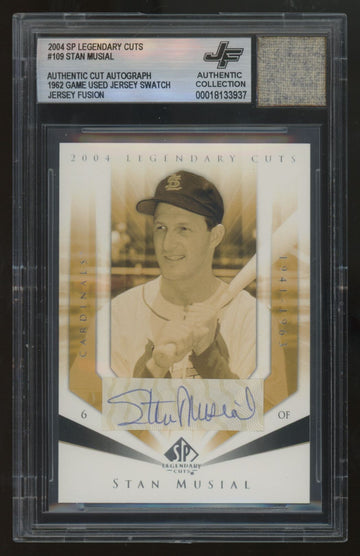 2004 Legendary Cuts Stan Musial Cut Autograph and Patch Jersey Fusion Authentic