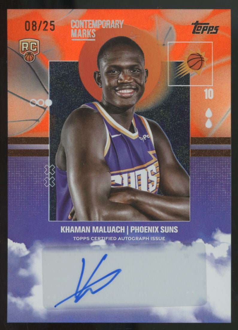 2025-26 Topps Khaman Maluach RC Contemporary Marks Orange Rainbow Auto /25