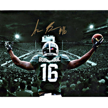 Aaron Burbridge Autographed Arms Out - Gloss Metallic with Green Background 8x10