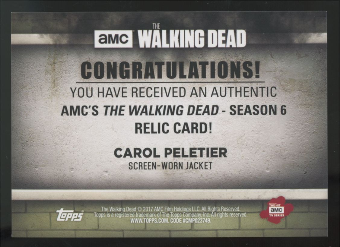 2017 Topps The Walking Dead Carol Peletier/Melissa McBride Patch
