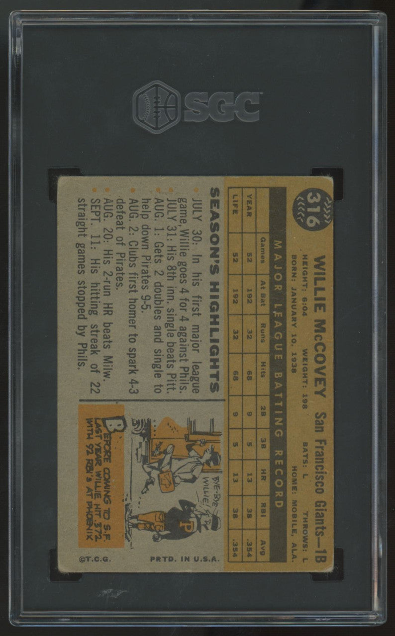 1960 Topps Willie McCovey #316 SGC 2.5