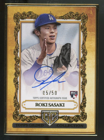 2025 Topps Gilded Roki Sasaki RC Gallery Of Gold Auto /50 #GOG-SA