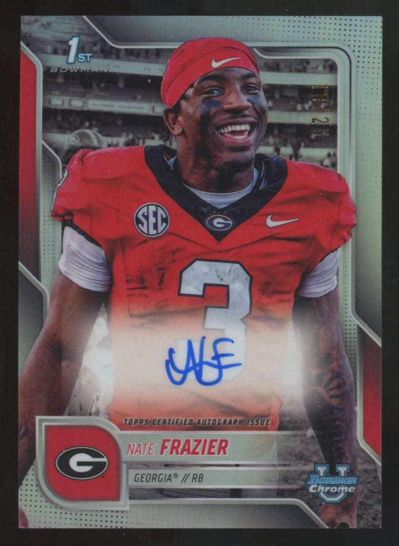 2025 Bowman Chrome U Nate Frazier 1st Prospect Short Print Variation Auto /25