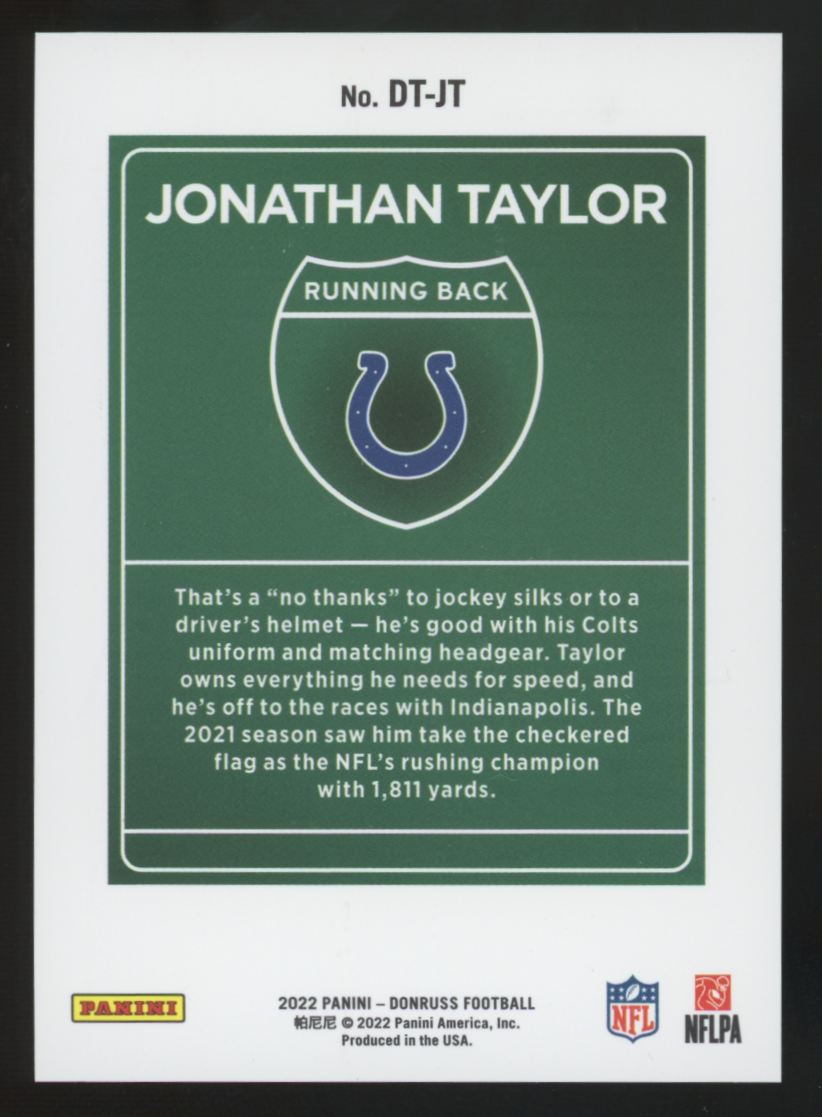 2022 Panini Donruss Jonathan Taylor Downtown SSP #DT-JT
