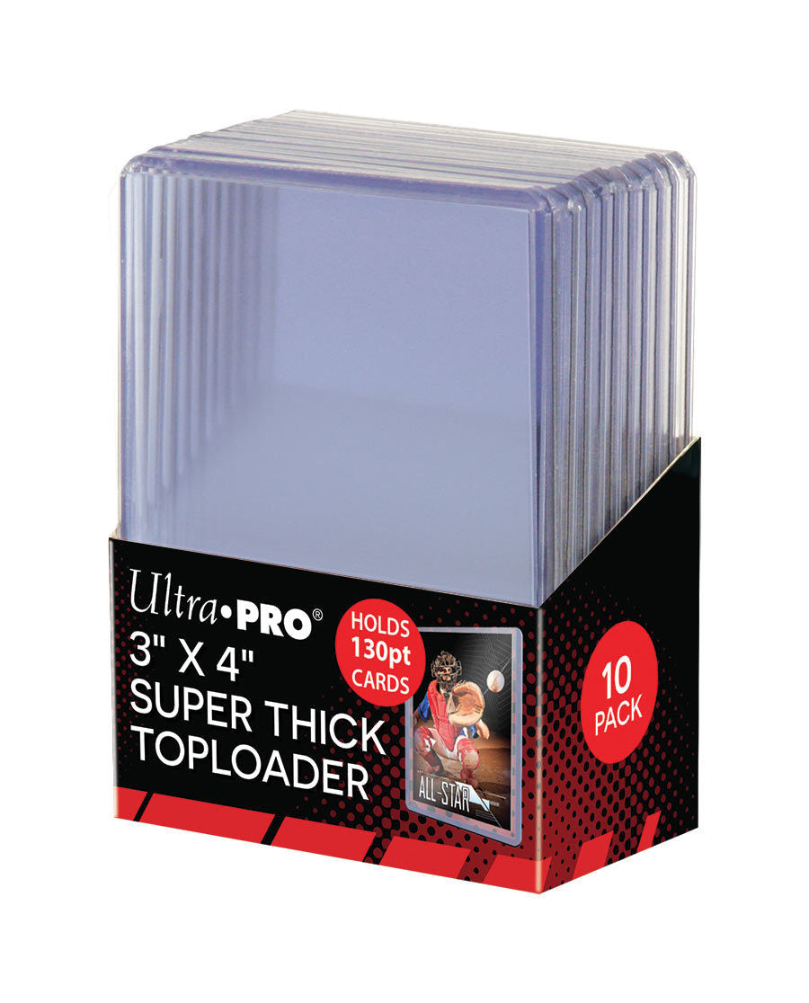 Ultra Pro 3" x 4" Super Thick Toploader 130pt 10 Pack
