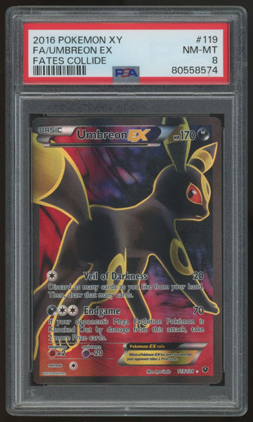 2016 Pokemon Umbreon EX Fates Collide Full Art #119 PSA
